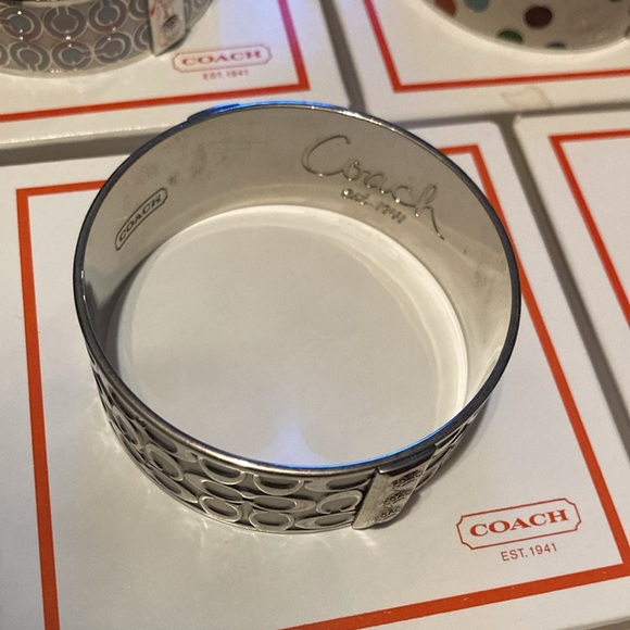 Authentic Coach Bangles Signature Logo Patterns Styles Size 7 Ring Silver Gold - Picture 15 of 16